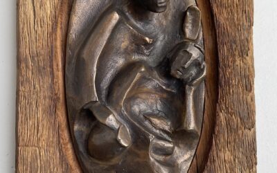 Josef Rikus 1923-1989 Bronze Skulptur Relief Elias in der Wüste