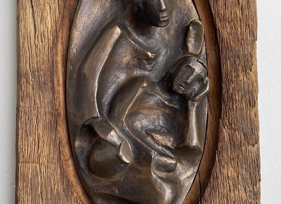 Josef Rikus 1923-1989 Bronze Skulptur Relief Elias in der Wüste