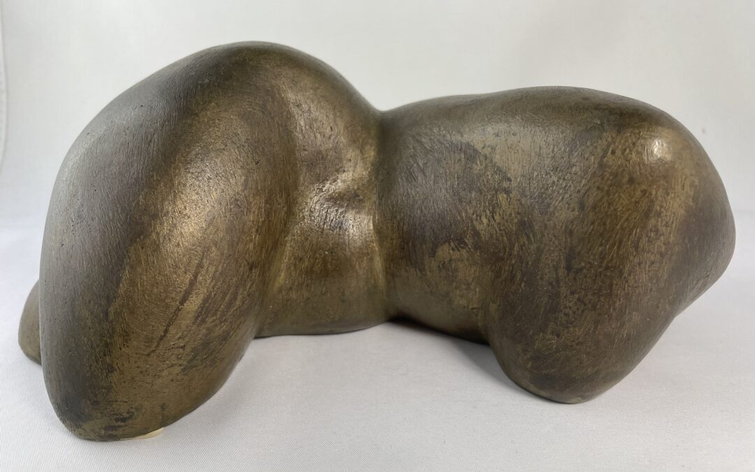Grohé Johannes Giovanni Bronze Skulptur kleiner liegender Brust Schulter Torso