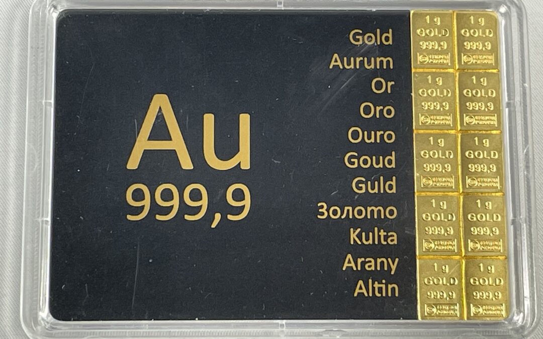 Goldtafel 10x 1 Gramm Feingold Barren / Goldbarren