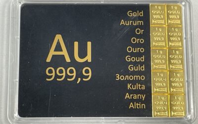 Goldtafel 10x 1 Gramm Feingold Barren / Goldbarren