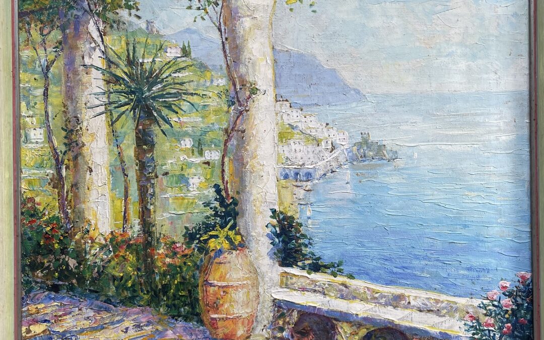 Rudolf Andree 1887-1970 Gemälde Blick auf Amalfi / Italien