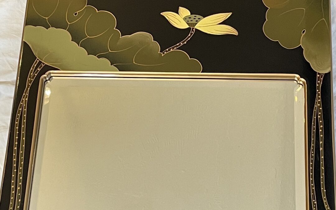 Vintage Spiegel Wandspiegel China Japan Style Florales Dekor