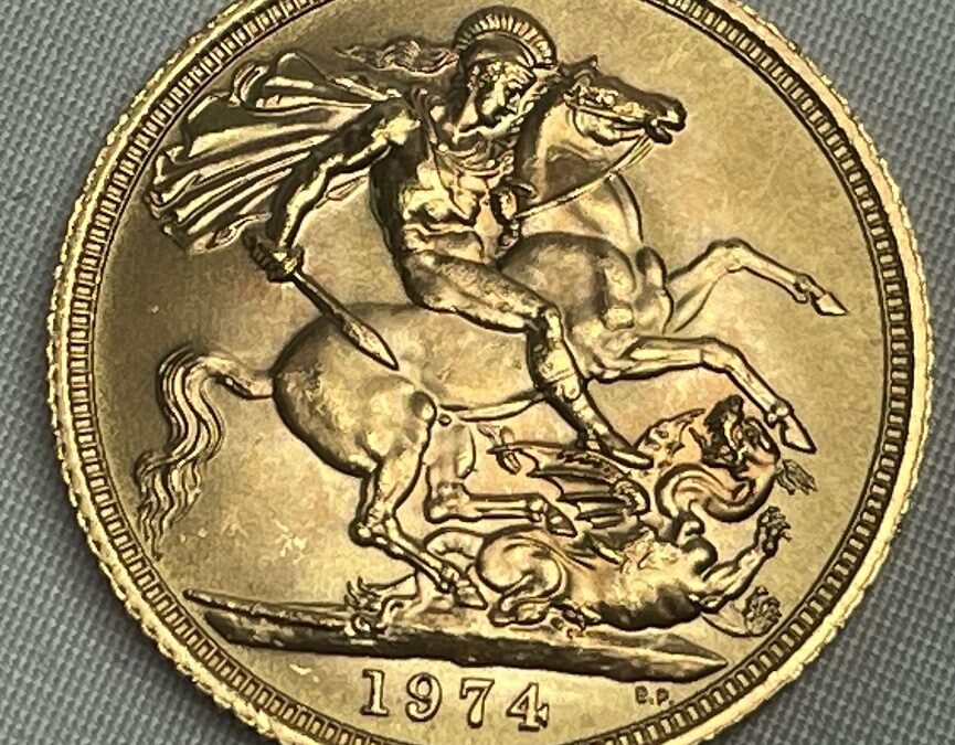 Goldmünze 1Pfund / 1 Sovereign England 1974 Elisabeth II