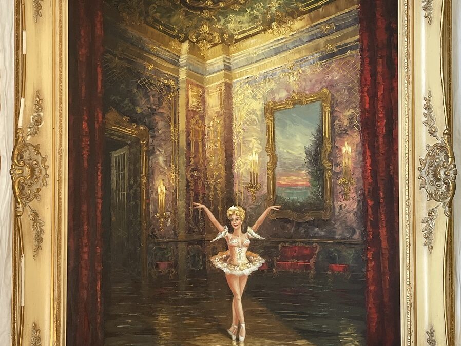 Münnich Heinz 1921-1977 Gemälde Tänzerin Ballerina im Schloßsaal / Schloß