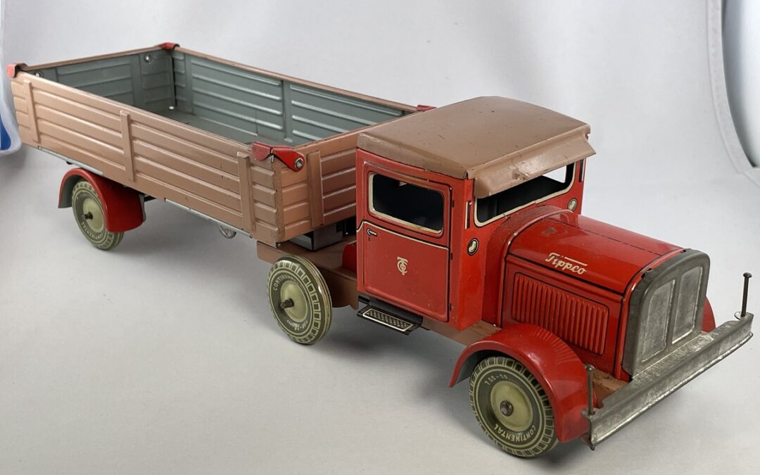 Tippco Blech LKW Zugmaschine Anhänger Blechspielzeug Tipp & Co US Zone Nr 301