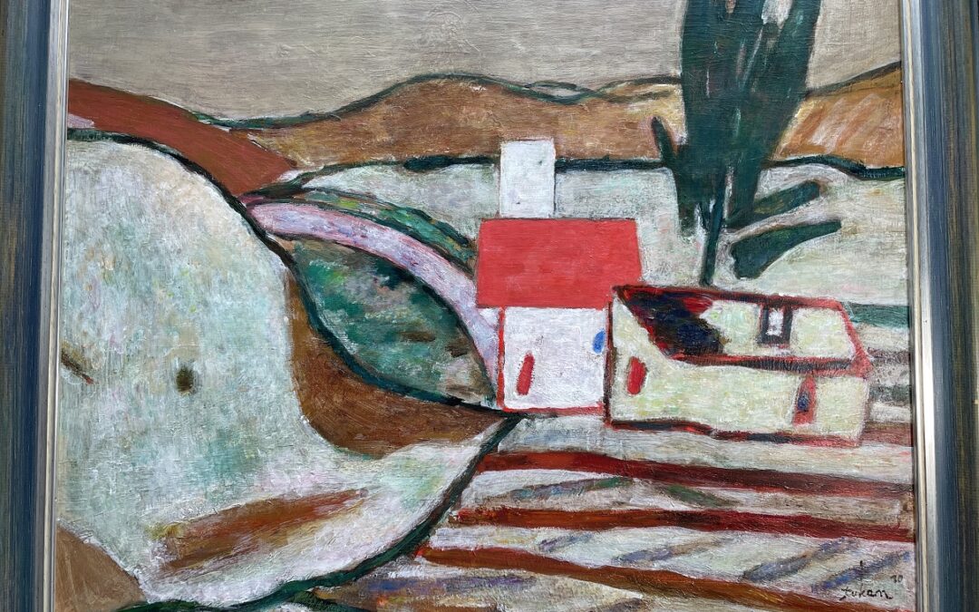 Tukan – Wolski, Eugeniusz 1928 – 2014 Gemälde Landschaft Haus mit rotem Dach