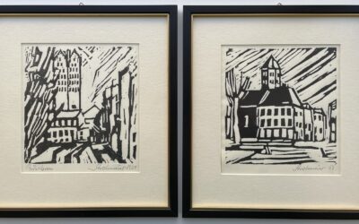 Strohmeier Heinrich 1912–1989 2x Grafik Paderborn Dom Gaukirche St. Ulrich
