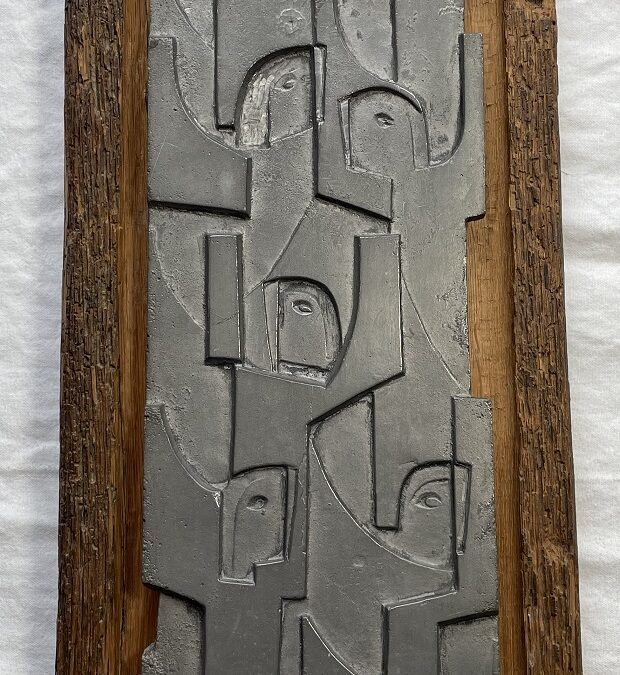 Josef Rikus 1923-1989 Schieferschnitt Skulptur Relief Gesang der Engel 1960