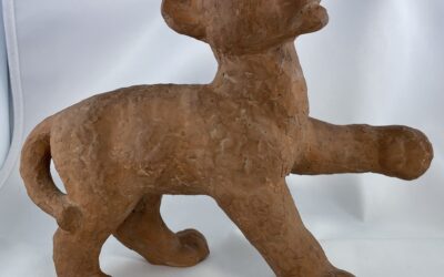 Scheck Alfons 1897-1979 Terracotta Figur junger Löwe – Skulptur