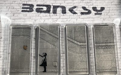 Banksy 4x 1oz 999 Silber Barren Girl with Balloon 2022 Street Art
