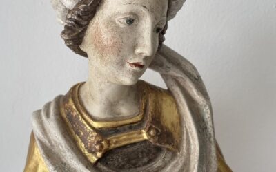 Heilige Katharina von Alexandria 70 cm Holz Figur gefasst Rad