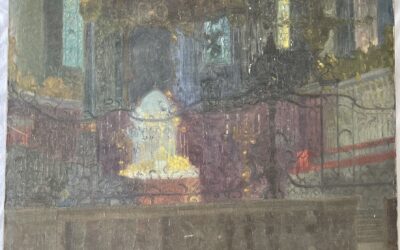Max Schlichting 1866–1937 Gemälde Im Dom zu Würzburg 1919 Hochaltar