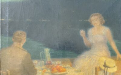 Max Schlichting 1866–1937 Gemälde Abend am Gardasee