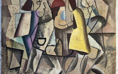 Ernst Vogel 1894-1970 Gemälde Abstrakte Figuren Komposition