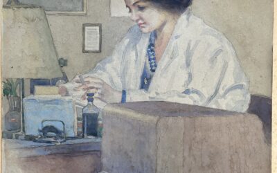 Max Schlichting 1866–1937 Gemälde Aquarell Portrait Frau / Mädchen 1933 ?