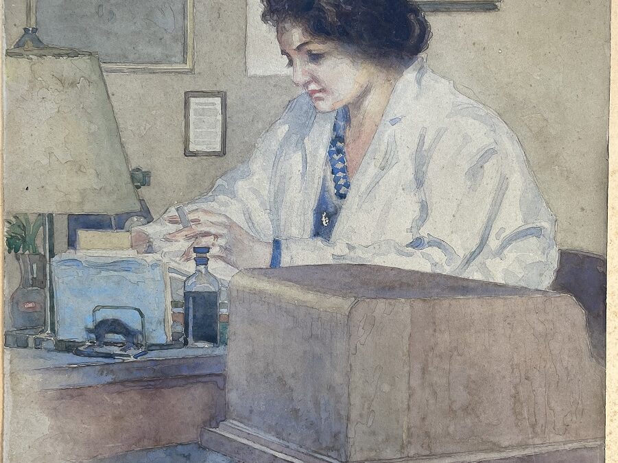 Max Schlichting  1866–1937 Gemälde Aquarell Portrait Frau / Mädchen 1933 ?