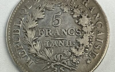 Frankreich 5 Francs L `an 11 Silber Münze Union et Force A Paris