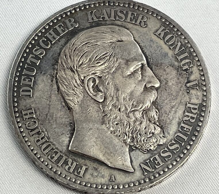 Fünf Mark Silber Münze 1888 A Deutsches Reich Friedrich III König von Preussen