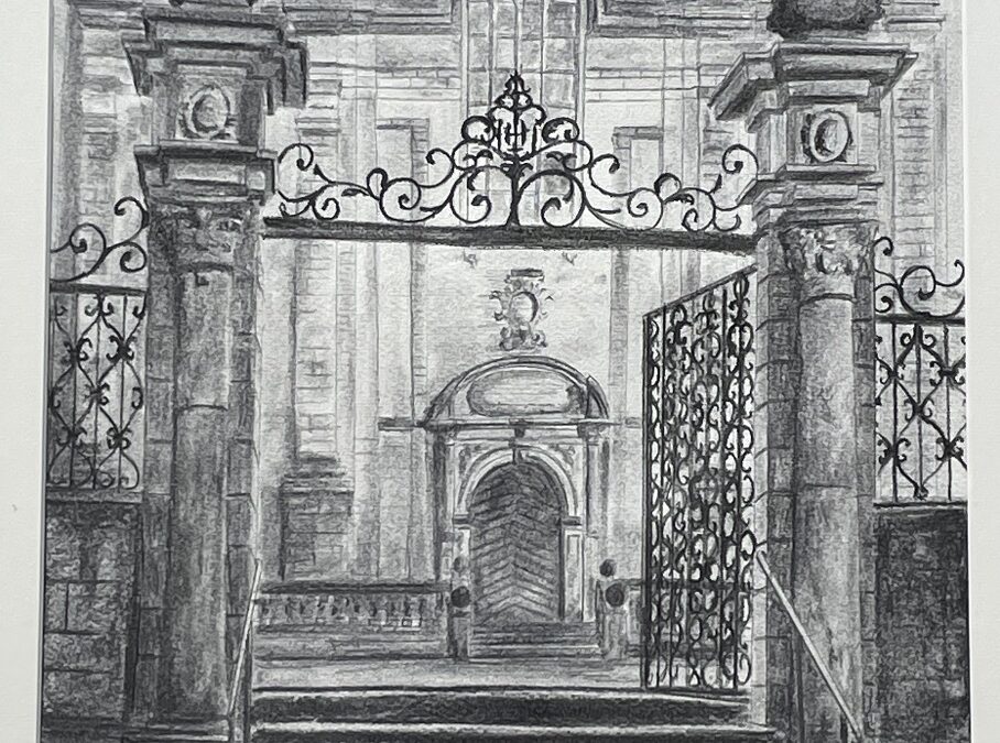 Portal Marktkirche Sankt Franz Xaver Paderborn Handzeichnung Tiba