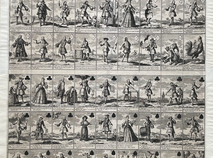 Spielkarten April Kaart Kupferstich Momus Naar ~ 1720
