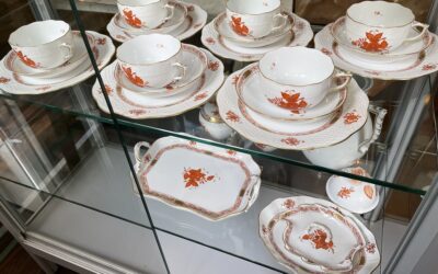 Herend Porzellan Ungarn Kaffee Tee Service Apponyi Orange 6 Personen