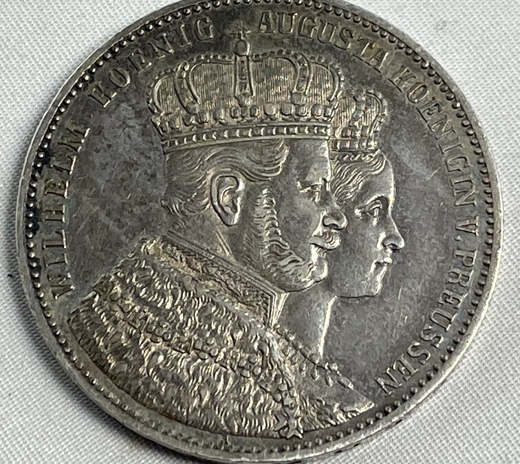 Brandenburg Preussen Krönungsthaler 1861 Wilhelm Augusta – Silber Taler