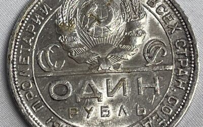 Russland / UDSSR Silber Münze – 1 Rubel 1924 Arbeiter und Bauer