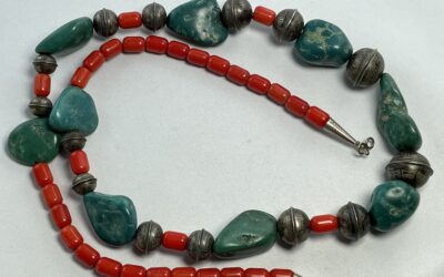 Vintage Carolyn Pollack Relios Halskette Kette 925 Silber Koralle Türkis Türkise