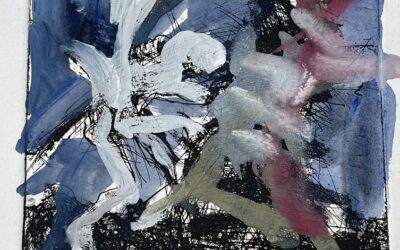 Herwig Zens 1943-2019 Der Tod zur Äbtissin Mischtechnik / Radierung ~ 1990