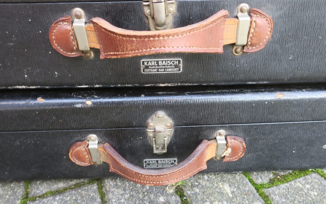 Vintage 2x Mercedes Oldtimer Koffer Autokoffer Karl Baisch Stuttgart