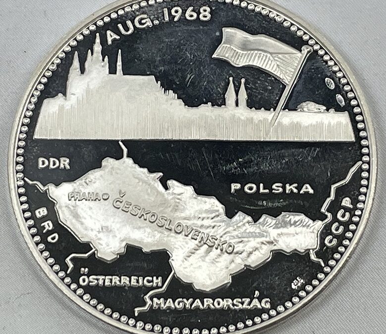 Alexander Dubcek große Silber Medaille Prager Frühling August 1968