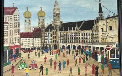 Faucq Jean 1900 – 1978 Gemälde München Marienplatz Neues Rathaus Frauenkirche