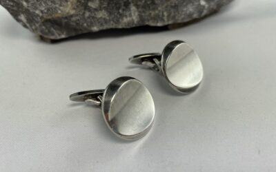 Vintage Georg Jensen No 107 Manschettenknöpfe 925 Silber Dänemark 1960er Jahre