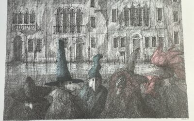 Paul Flora 1922-2009 Farboffset Lithographie Carnevale Veneziano 1983